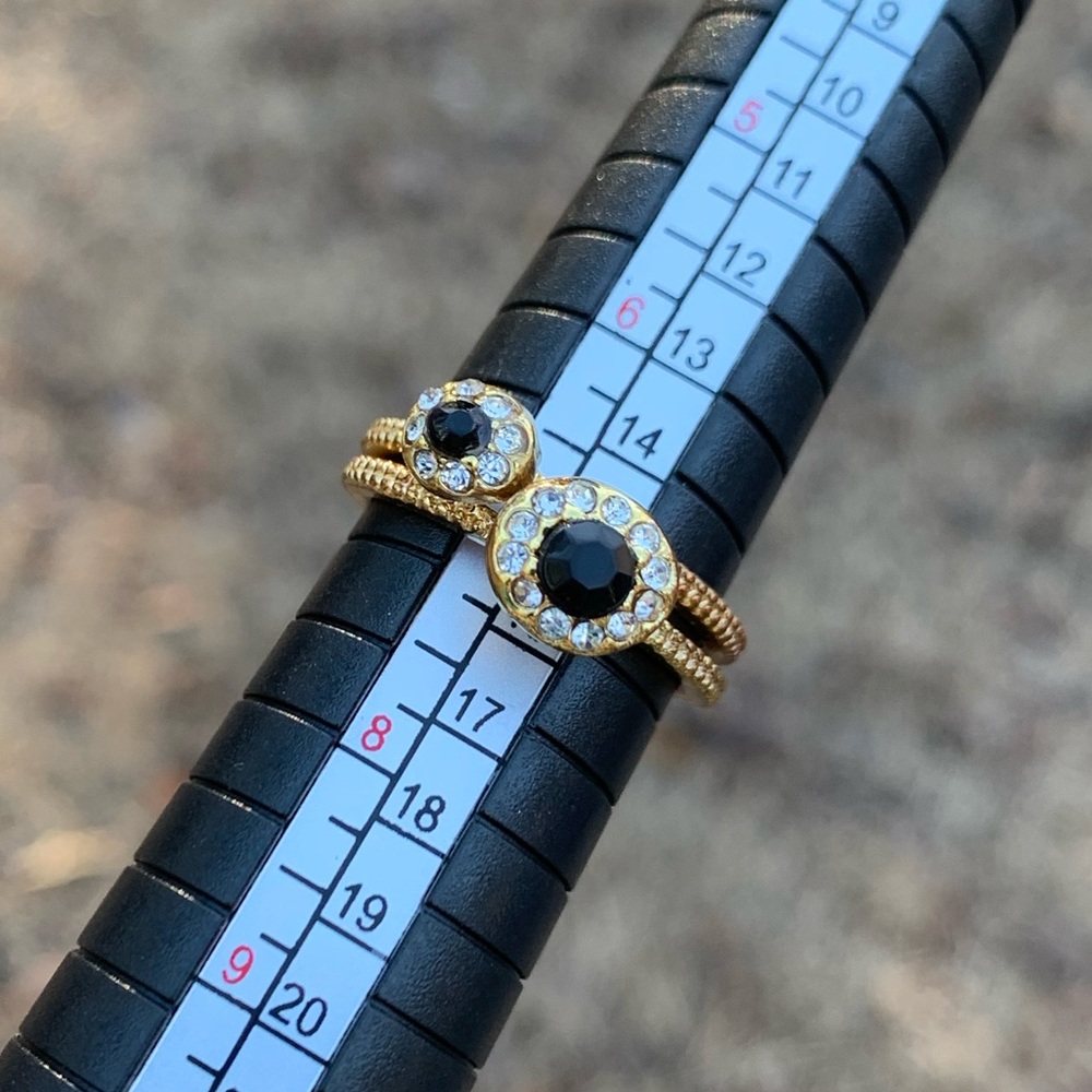 Rhinestone Primrose Stacking Rings - Picture 11 of 13